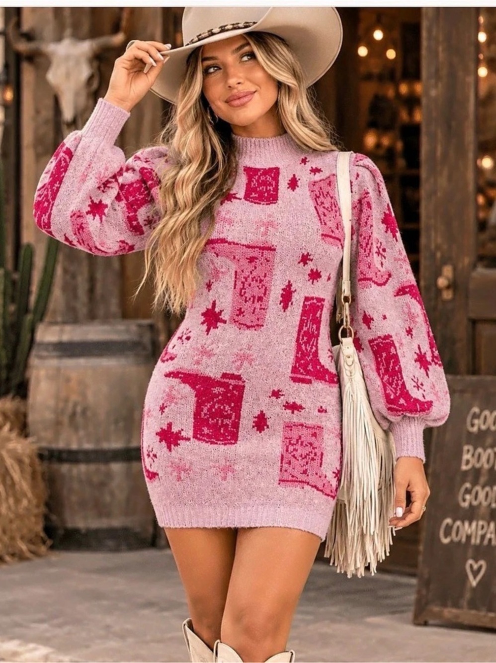 Pink Abstract Knit Sweater brand new